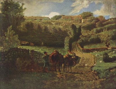 The Hamlet Cousin near Gréville by Jean Francois Millet